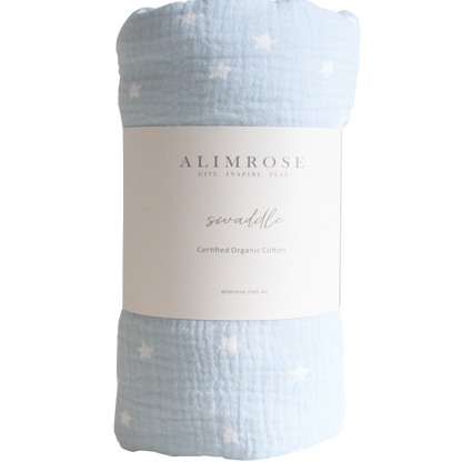 Alimrose Muslin Swaddle - Starry Night Blue