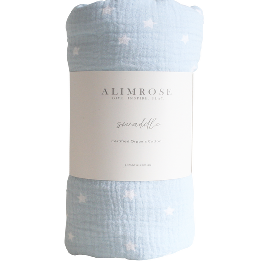 Alimrose Muslin Swaddle - Starry Night Blue