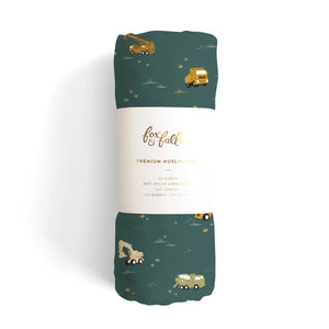 Fox and Fallow Organic Bamboo Cotton Muslin Swaddle - Trucks