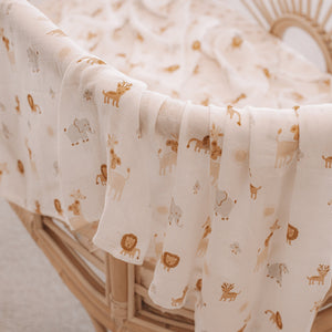 Fox and Fallow Organic Bamboo Cotton Muslin Swaddle - Welcome Party