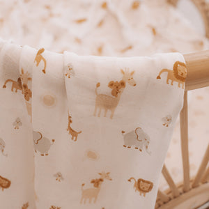 Fox and Fallow Organic Bamboo Cotton Muslin Swaddle - Welcome Party