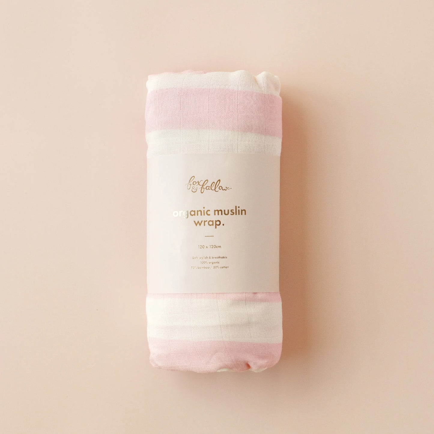 Fox and Fallow Organic Bamboo Cotton Muslin Swaddle - Petal Stripe