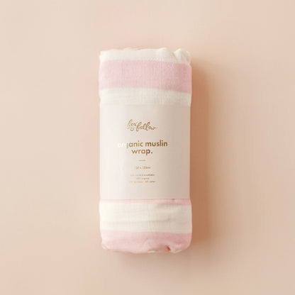 Fox and Fallow Organic Bamboo Cotton Muslin Swaddle - Petal Stripe