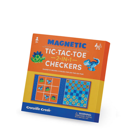 CROCODILE CREEK MAGNETIC GAME | TIC TAC TOW AND CHECKERS | DINO - Angus & Dudley Collections