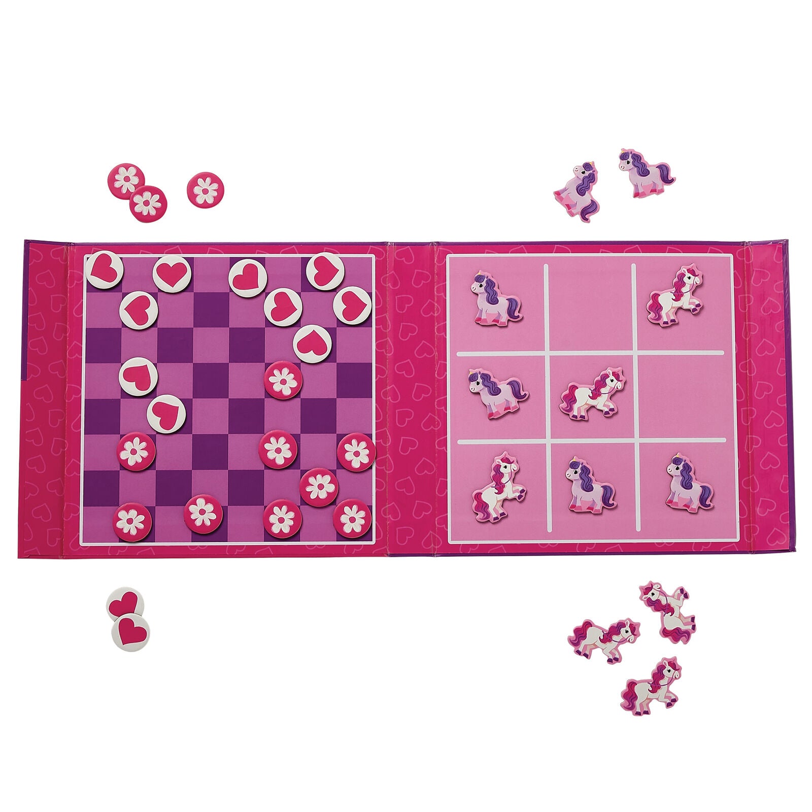 CROCODILE CREEK MAGNETIC GAME | TIC TAC TOE AND CHECKERS | UNICORN - Angus & Dudley Collections