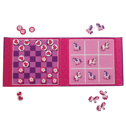 CROCODILE CREEK MAGNETIC GAME | TIC TAC TOE AND CHECKERS | UNICORN - Angus & Dudley Collections