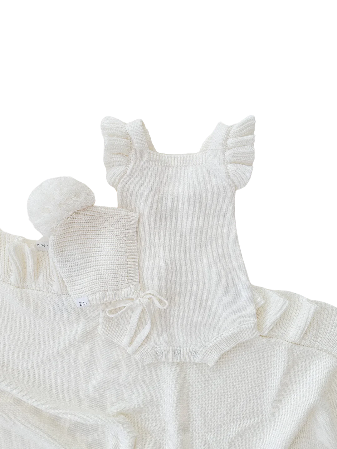 Ziggy Lou Frill Romper - Milk