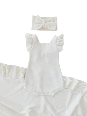 Ziggy Lou Frill Romper - Milk