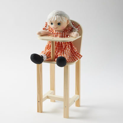 ZOOKABEE WOODEN DOLL'S HIGHCHAIR