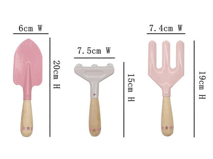 Kids 3 Piece Garden Tool Set - Pink