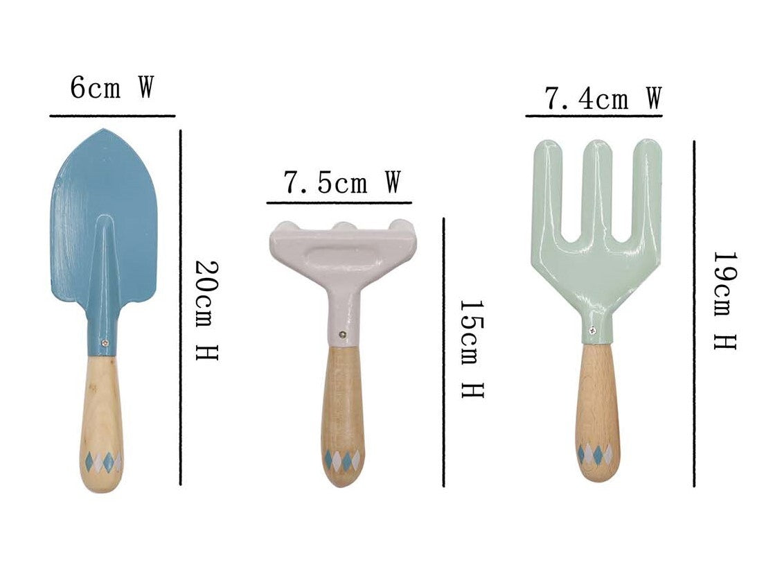 Kids 3 Piece Garden Tool Set - Blue