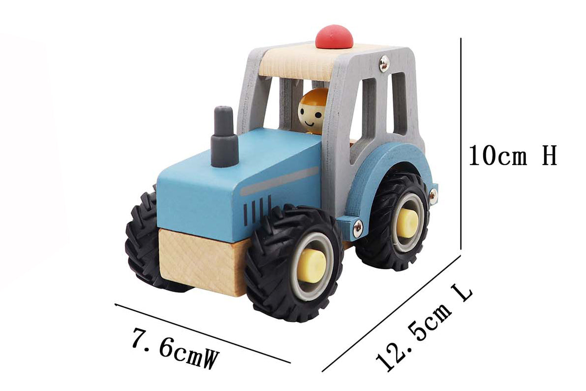 Wooden Tractor - Blue