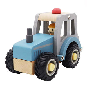Wooden Tractor - Blue
