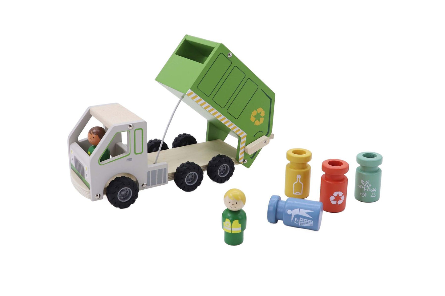 Kaper Kidz Wooden Recycling Garbage Truck Playset
