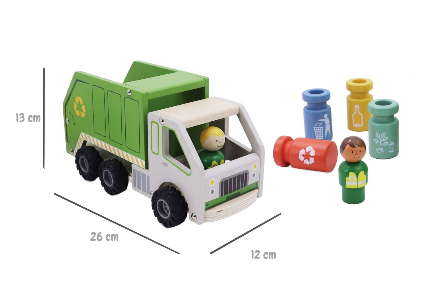 Kaper Kidz Wooden Recycling Garbage Truck Playset