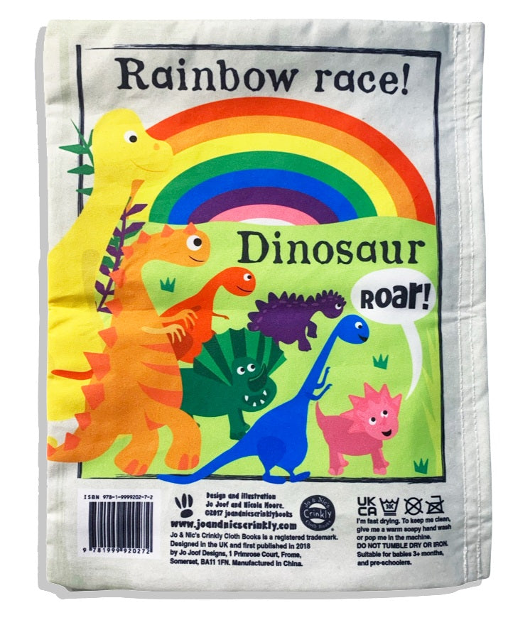 JO & NICS CRINKLY CLOTH BOOKS | RAINBOW DINOSAURS