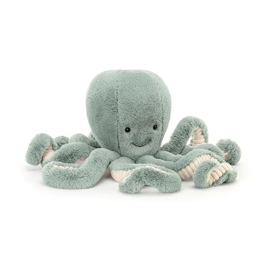 Plush octopus toy on a white background