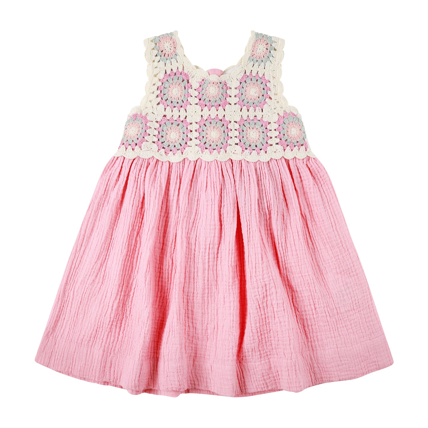 KYNDBABY CROCHET WOVEN DRESS | STRAWBERRY