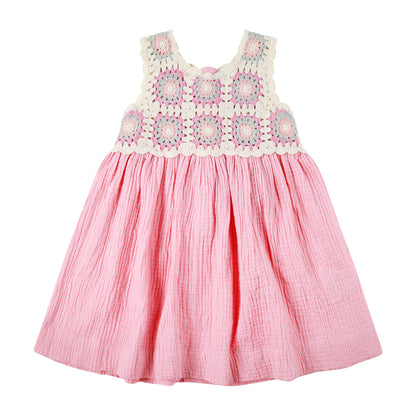 KYNDBABY CROCHET WOVEN DRESS | STRAWBERRY