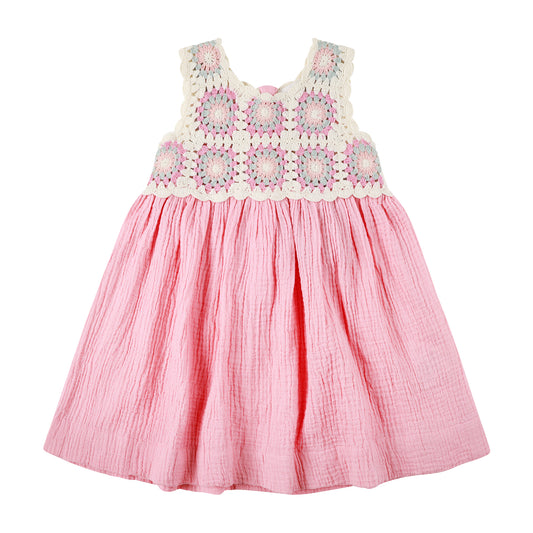 KYNDBABY CROCHET WOVEN DRESS | STRAWBERRY