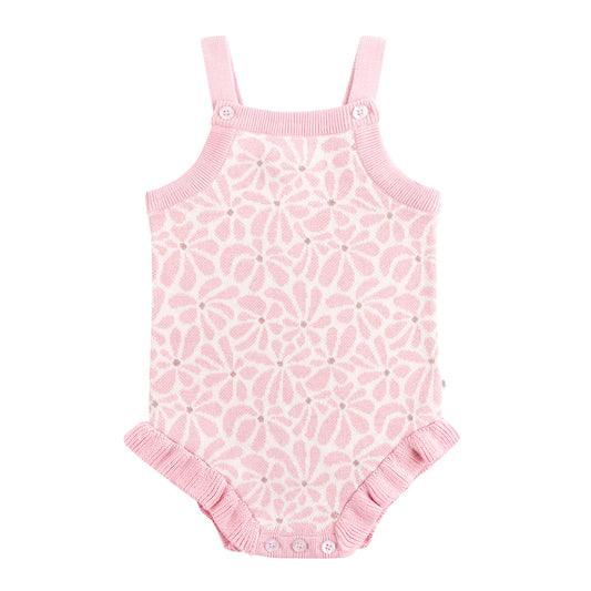 KYNDBABY JACQUARD KNIT FRILL ROMPER | HIBISCUS