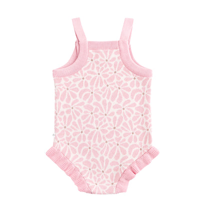 KYNDBABY JACQUARD KNIT FRILL ROMPER | HIBISCUS