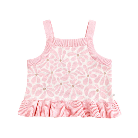 KYNDBABY JACQUARD KNIT FRILL TOP | HIBISCUS