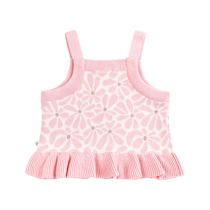 KYNDBABY JACQUARD KNIT FRILL TOP | HIBISCUS