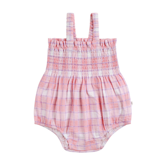 KYNDBABY SHIRRED WOVEN ROMPER | CHECK