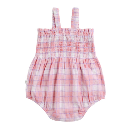 KYNDBABY SHIRRED WOVEN ROMPER | CHECK