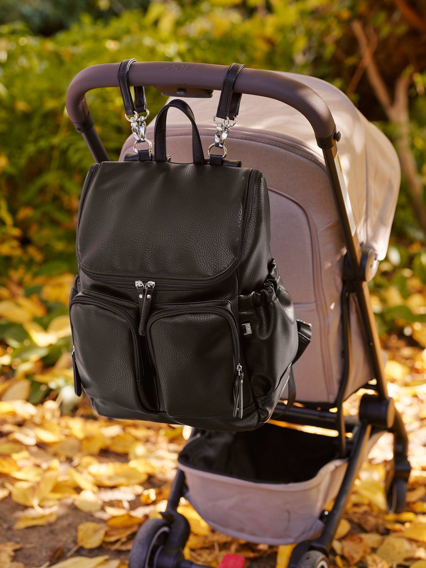Oioi Dimple Vegan Leather Nappy Backpack - Black Dimple