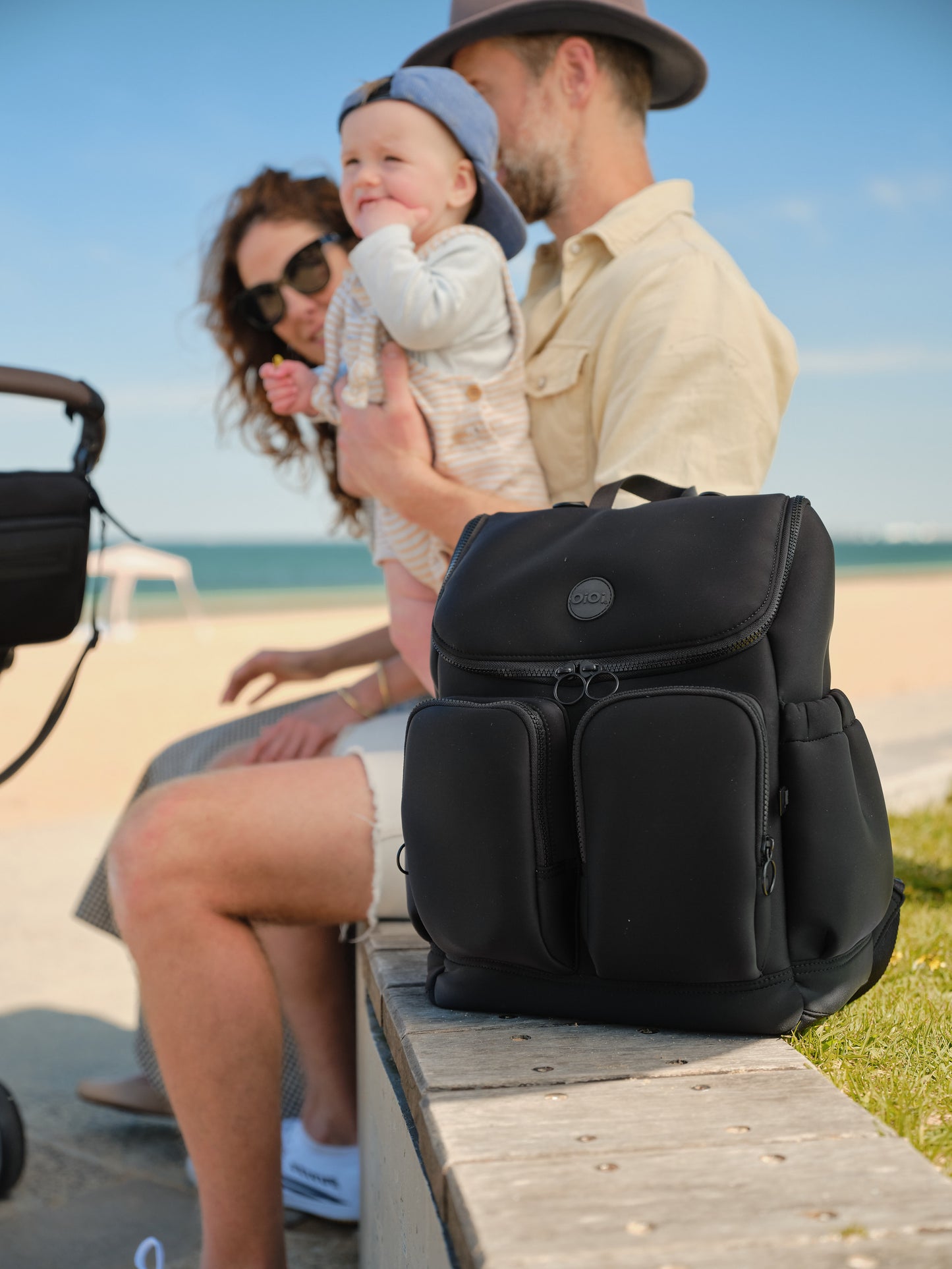 Oioi Signature Nappy Backpack - Black Neoprene