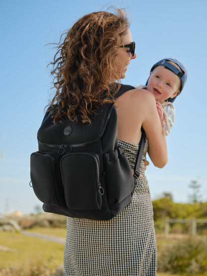 Oioi Signature Nappy Backpack - Black Neoprene