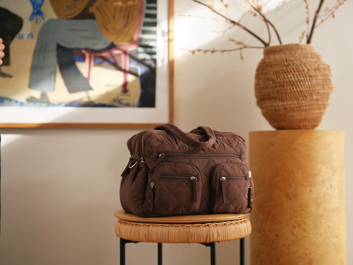 OIOI CARRY ALL NAPPY BAG | PUFFY CHOCOLATE QUILT
