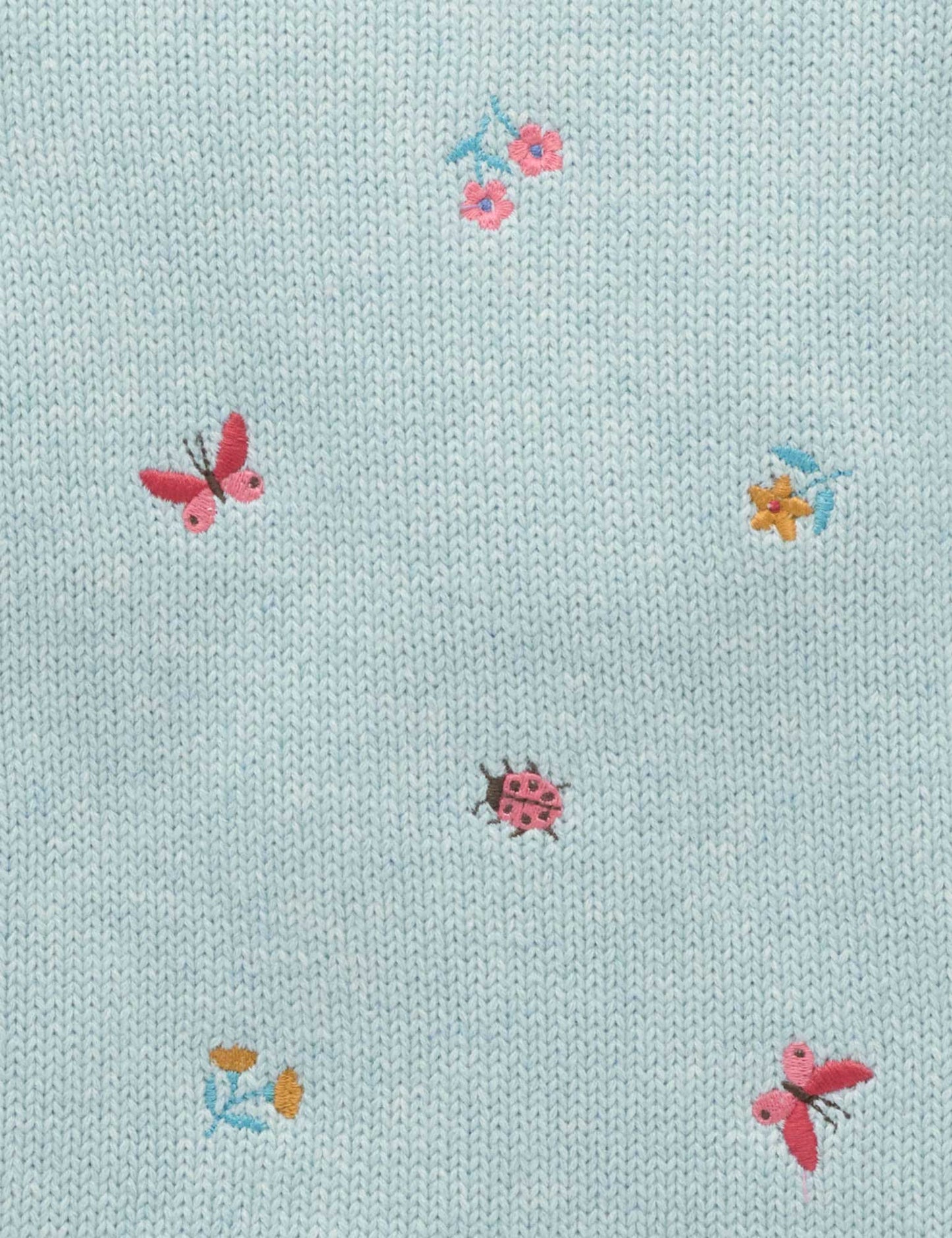 PUREBABY EMBROIDERED KNIT JUMPER | LADYBIRD BRODERIE