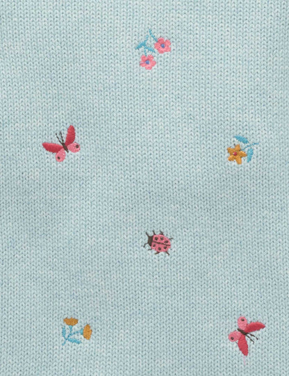 PUREBABY EMBROIDERED KNIT JUMPER | LADYBIRD BRODERIE