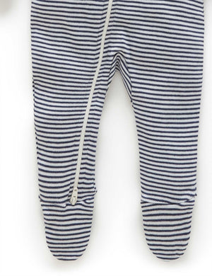 Purebaby Zip Growsuit - Navy Stripe