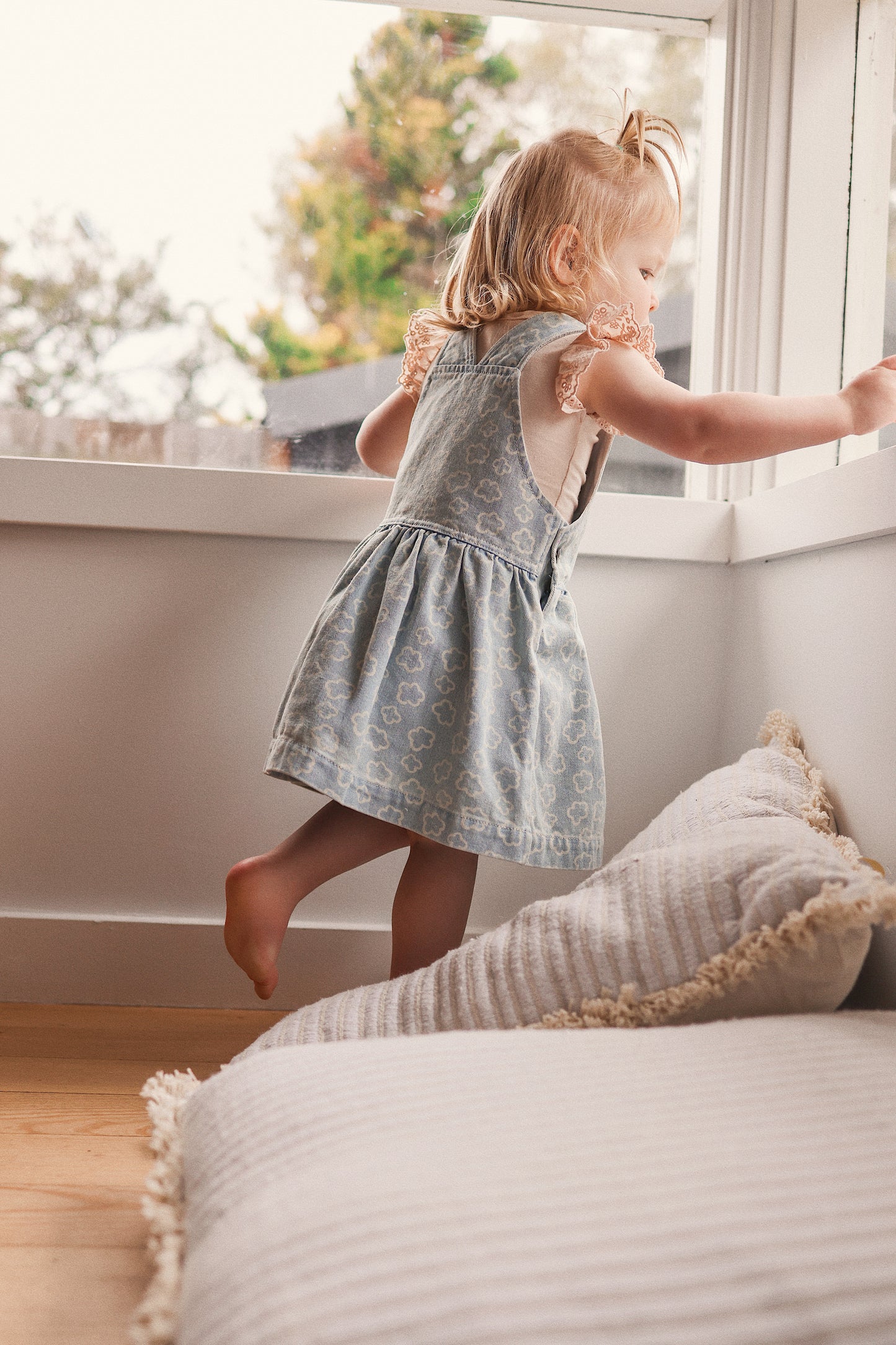 KYNDBABY WASHED DENIM PINAFORE DRESS