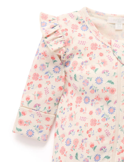 PUREBABY ZIP GROWSUIT | FLORAL