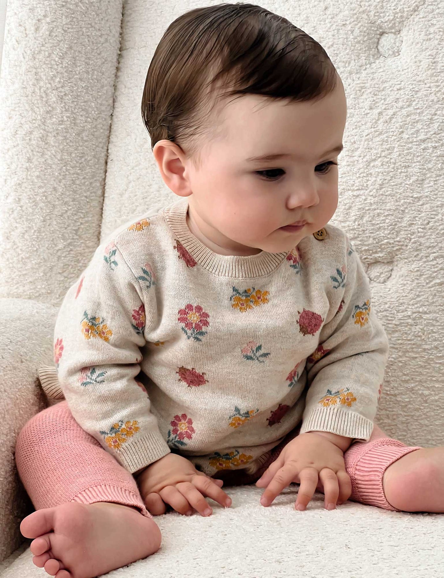 PUREBABY KNIT LEGGINGS | BLUSH PINK
