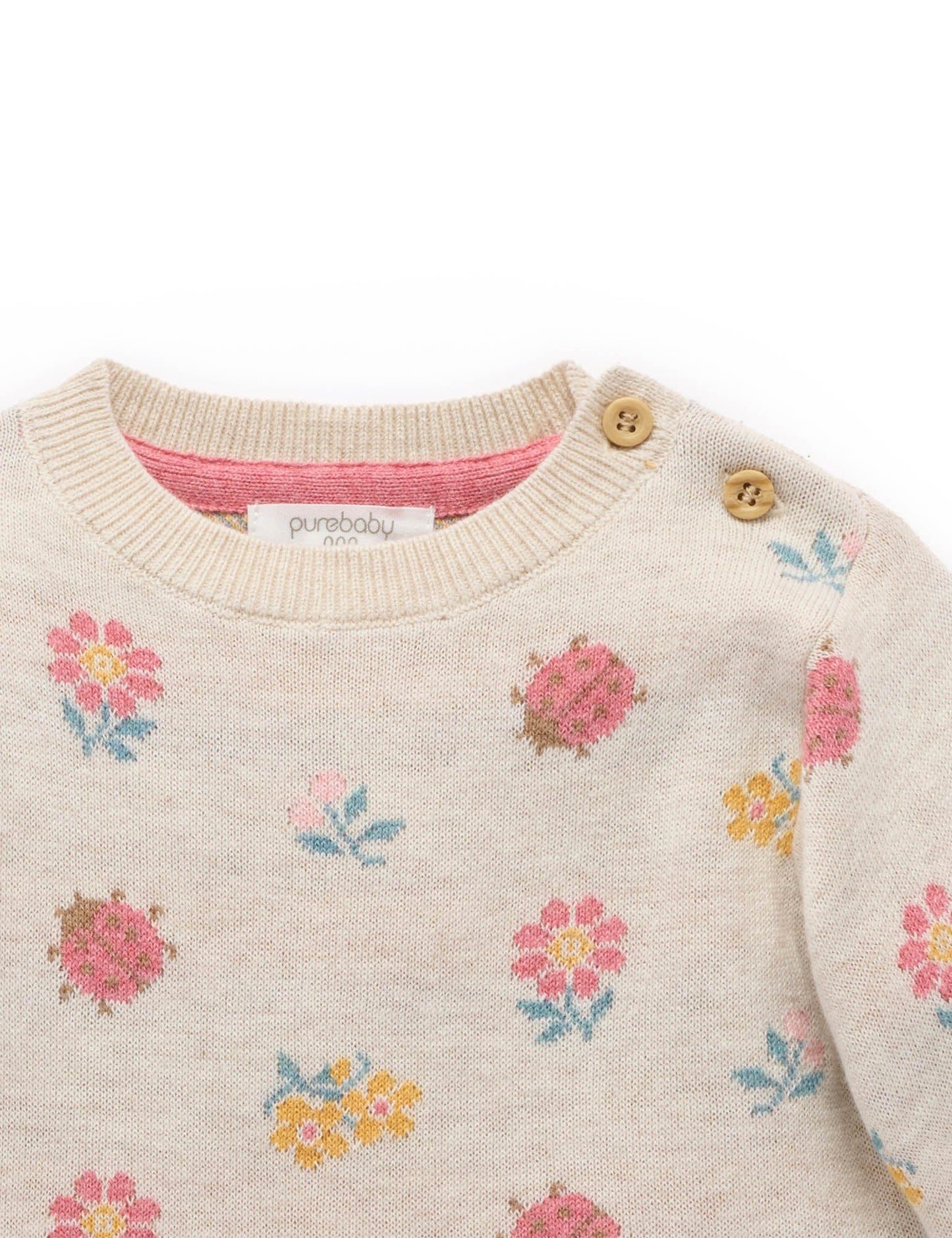 PUREBABY KNIT JUMPER | LADYBIRD