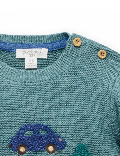 PUREBABY KNIT JUMPER | WOODLANDS CAR