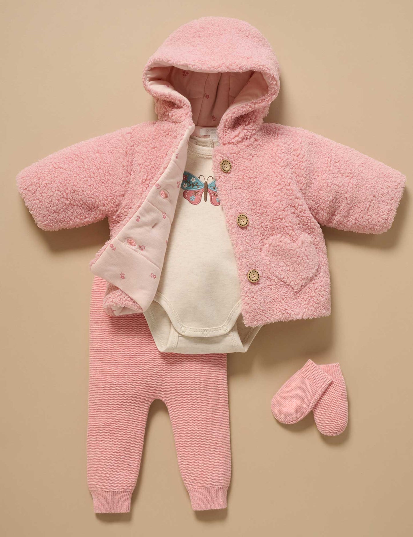 PUREBABY SHEARLING PADDED JACKET | BLUSH PINK