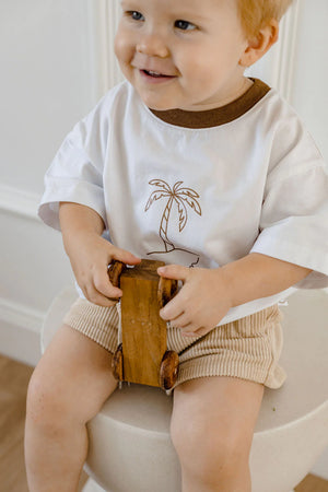 Woven Kids Cotton T-Shirt - Palm Tree