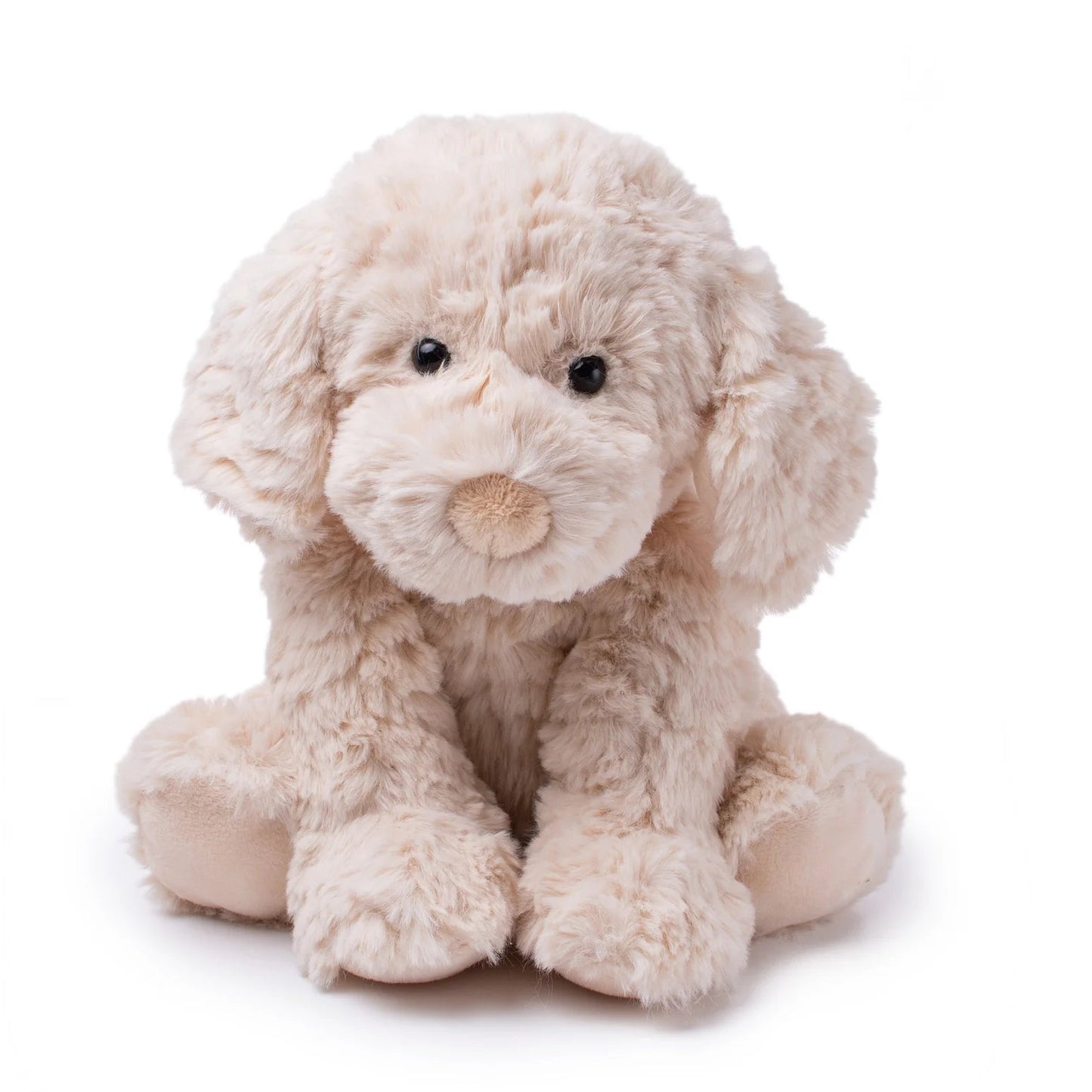 Plush dog toy on a white background