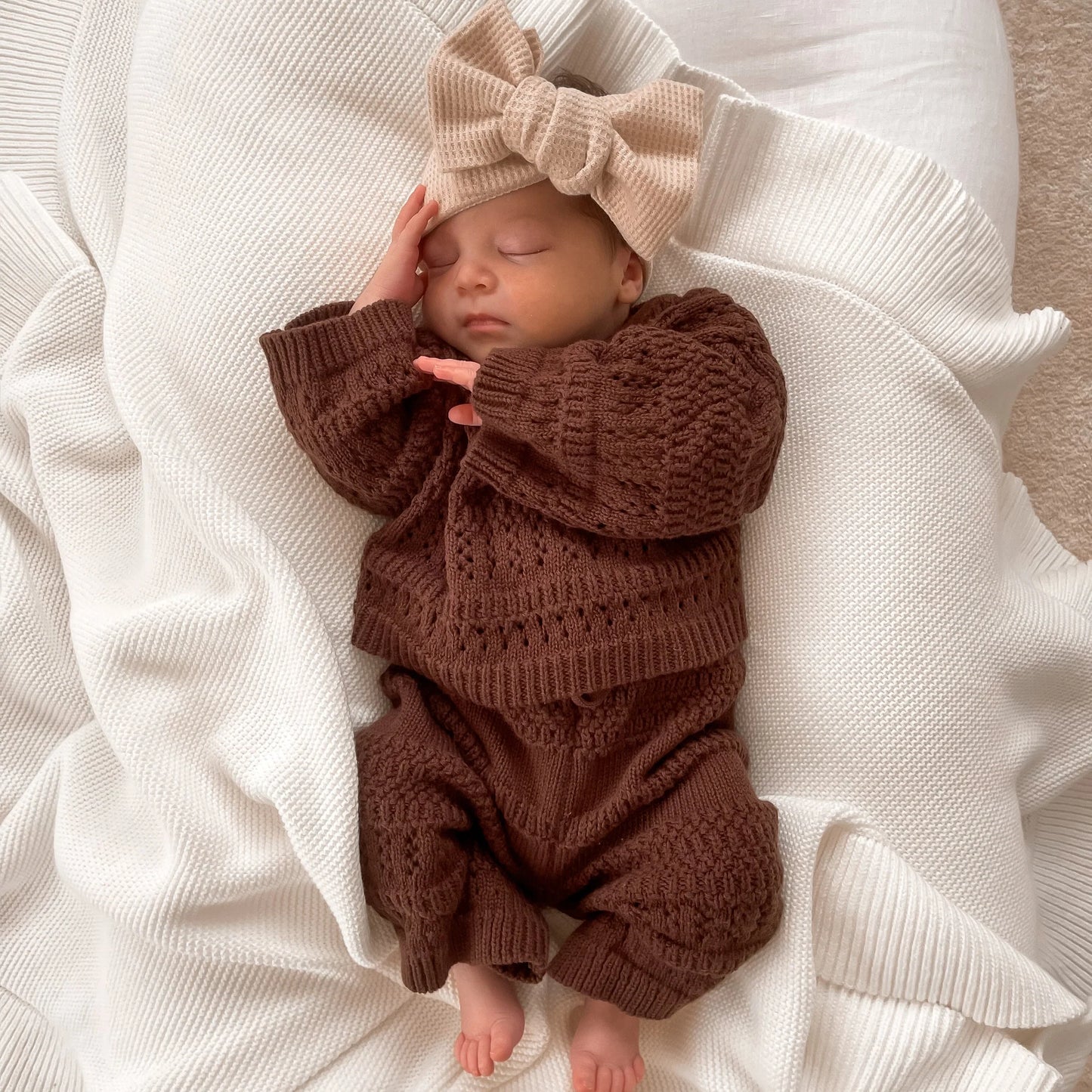 BLOSSOM AND PEAR KNIT SET | ESPRESSO - Angus & Dudley Collections