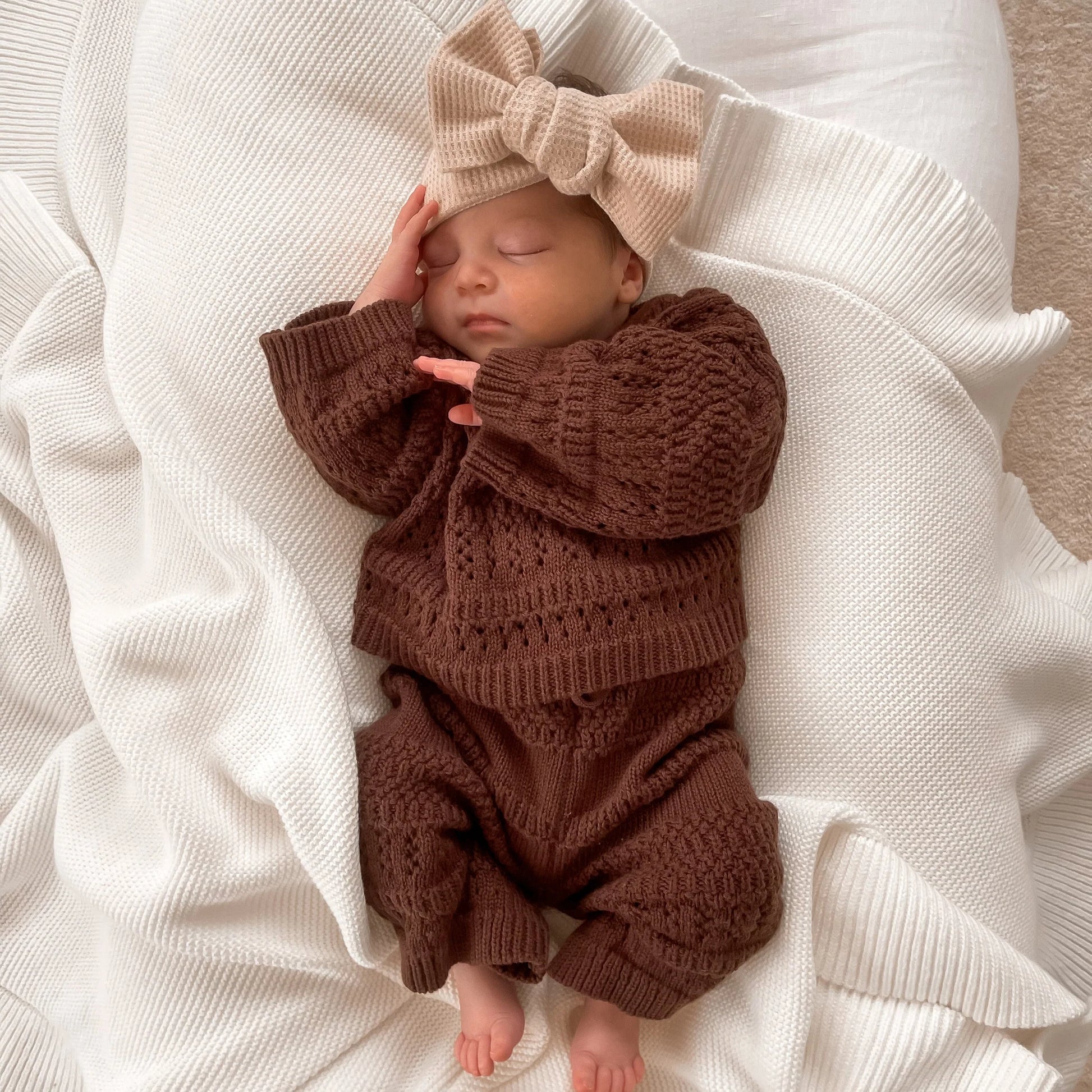 BLOSSOM AND PEAR KNIT SET | ESPRESSO - Angus & Dudley Collections