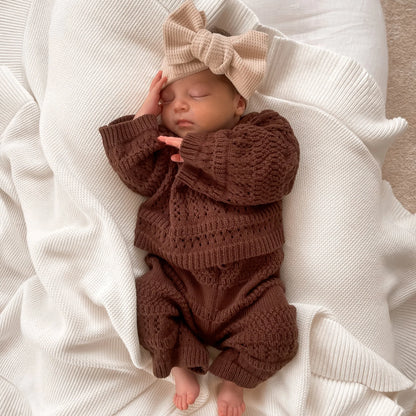 BLOSSOM AND PEAR KNIT SET | ESPRESSO - Angus & Dudley Collections