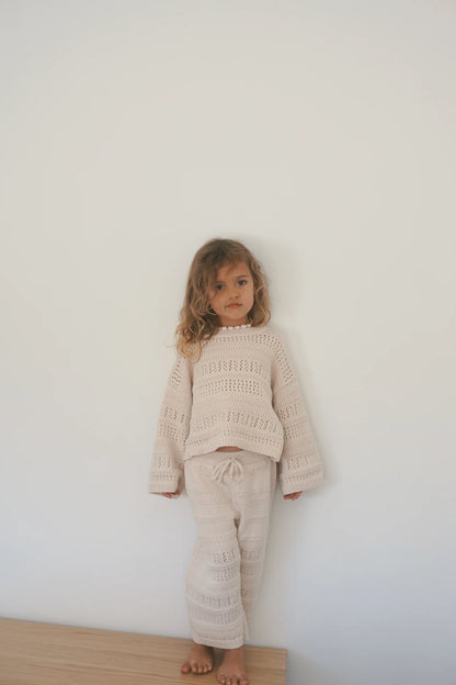 BLOSSOM AND PEAR KNIT SET | VANILLA LATTE