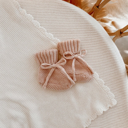 BLOSSOM AND PEAR KNIT BOOTIES | PINK LEMONADE